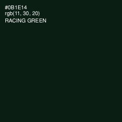 #0B1E14 - Racing Green Color Image